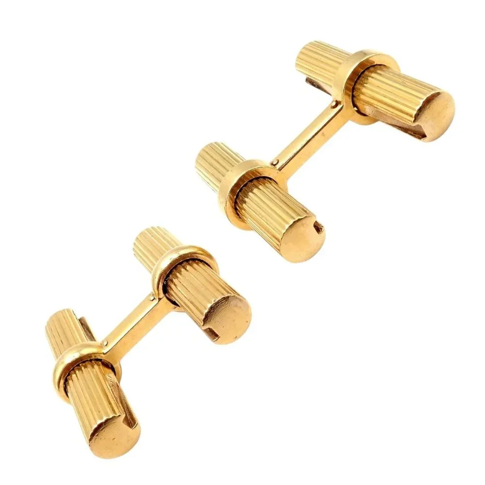 Vintage! Authentic Van Cleef & Arpels 18k Yellow Gold Bar Cufflinks